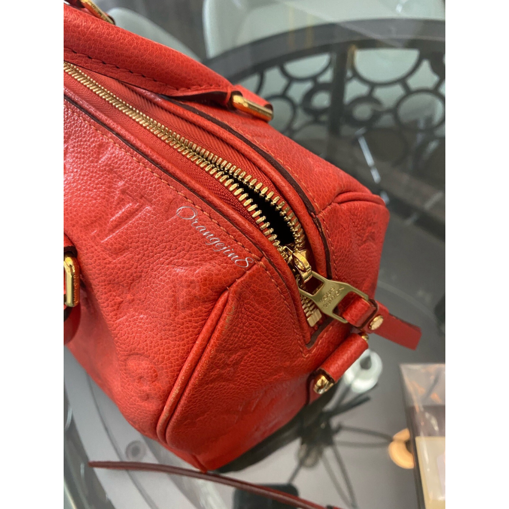 LOUIS VUITTON MONOGRAM EMPREINTE SPEEDY 25 BANDOULIERE RED AUTHENTIC - Picture 6 of 15